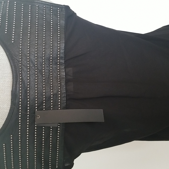 NWT Stella & Jamie Studded Leather Top, Size Small - Picture 6 of 10